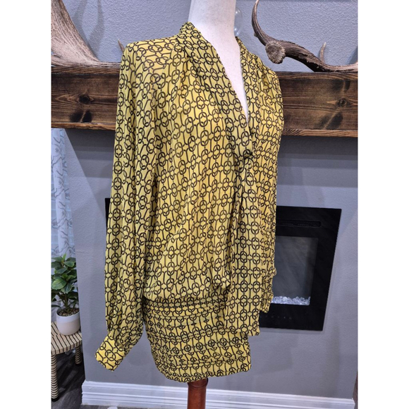 Yellow Patterned Mini Dress - Picture 4 of 8